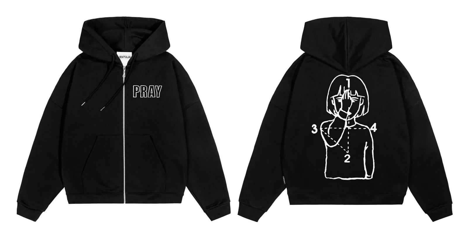 Sweat à capuche zippé unisexe hip-hop MIMI TOP FASHION