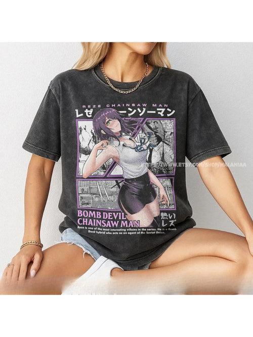 Japan Classic Anime Chainsaw Man Fan T-Shirts Men Women Printed Cloth AliExpress