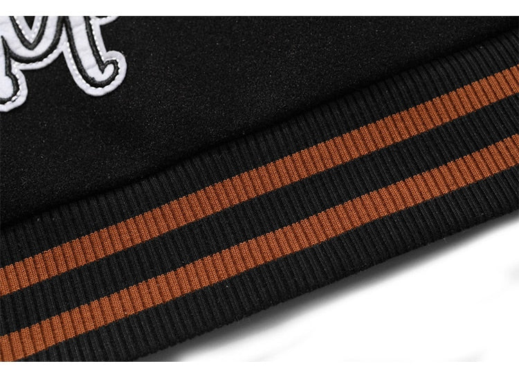 Men Funny Furry Patches Bomber Jacket Autumn Baggy Fashion Hip Hop Hig Peach Sam